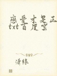 恋爱才是正经事txt百度云