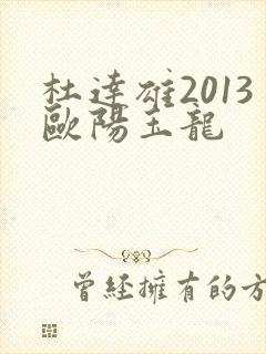 杜达雄2013欧阳玉龙