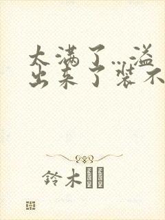 太满了...溢出来了装不下了