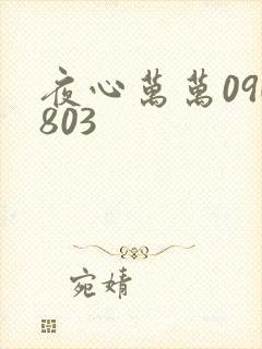 夜心万万090803