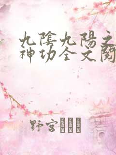 九阴九阳之阴阳神功全文阅读