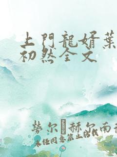 上门龙婿叶辰萧初然全文