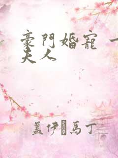 豪门婚宠 一品夫人