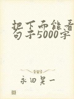 把下面能看湿的句子5000字