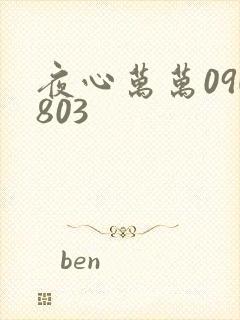夜心万万090803
