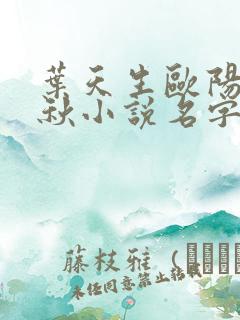 叶天生欧阳欣忆秋小说名字