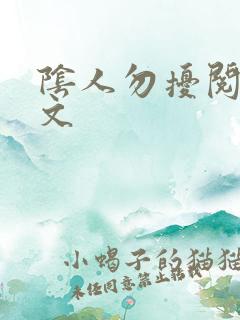 阴人勿扰阅读全文