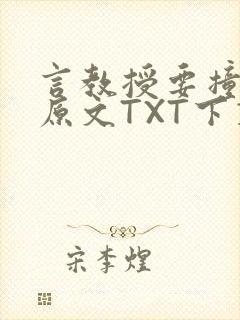 言教授要撞坏了原文TXT下载