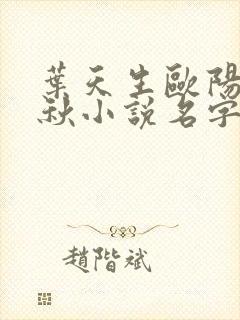 叶天生欧阳欣忆秋小说名字