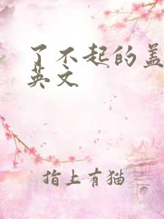 了不起的盖茨比英文