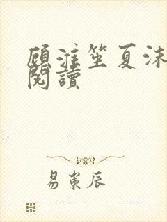 顾淮笙夏沫免费阅读