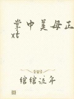 掌中美母正版txt