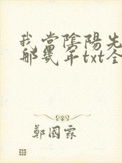 我当阴阳先生的那几年txt全集下载
