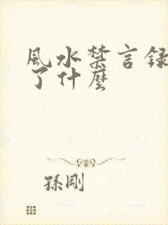 风水禁言录 写了什么