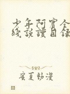 少年阿宾全文在线说读目录