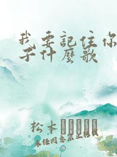 我要记住你的样子什么歌