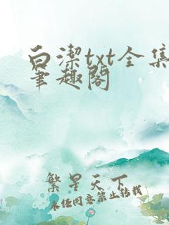 白洁txt全集笔趣阁