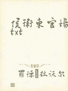 侯卫东官场笔记txt