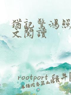 犹记惊鸿照影全文阅读