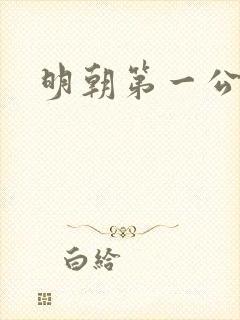 明朝第一公子