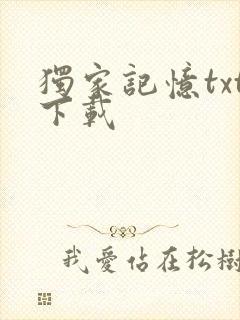 独家记忆txt下载