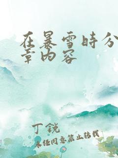 在暴雪时分54章内容