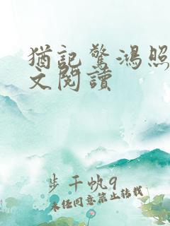 犹记惊鸿照影全文阅读