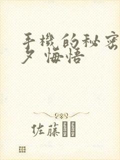 手机的秘密 七夕 悔悟