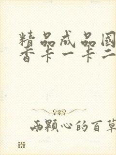 精品成品国色天香卡一卡二摄像头