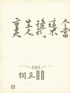 重生后这个总裁夫人我不当了