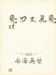 飞刀又见飞刀txt