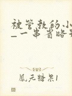 被管教的小美人_一串省略号_