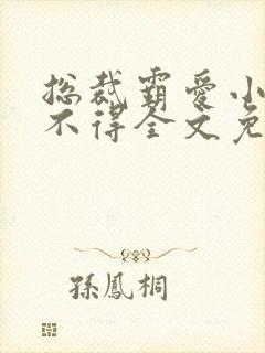 总裁霸爱小妻惹不得全文免费阅读笔趣阁