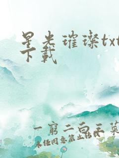 星光璀璨txt下载