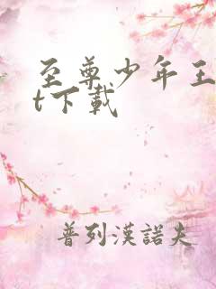 至尊少年王txt下载