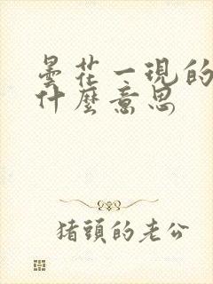 昙花一现的现是什么意思