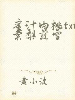 蜜汁肉桃txt棠梨煎雪