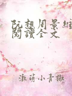 阮想周景维免费阅读全文