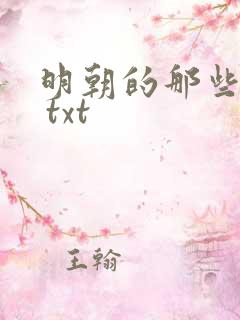 明朝的那些事儿 txt