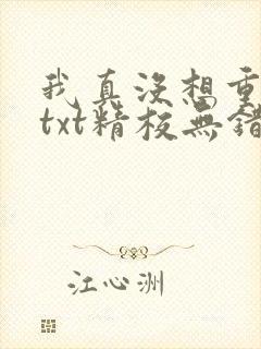我真没想重生啊txt精校无错版