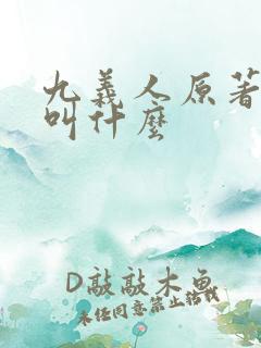 九义人原著小说叫什么