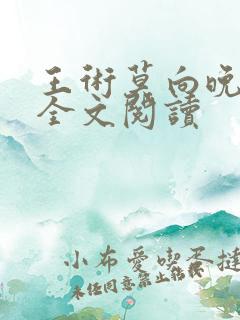 王术莫向晚小说全文阅读