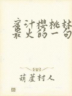 蜜汁樱桃林妙妙最火的一句