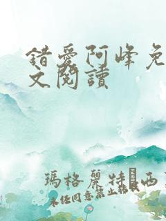 错爱阿峰免费全文阅读