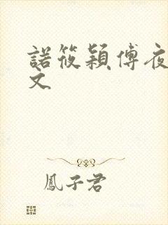诺筱颖傅夜沉全文