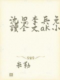 沈思李兵免费阅读全文ak小说