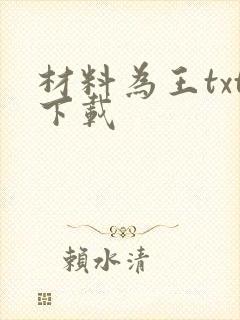材料为王txt下载