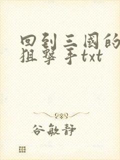 回到三国的特种狙击手txt
