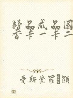 精品成品国色天香卡一卡二摄像头