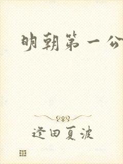 明朝第一公子